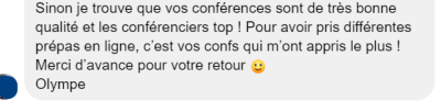 Vos conférences sont de très bonne qualité et les conférenciers TOP !